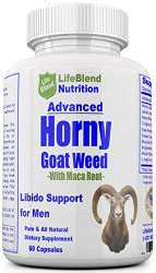 Horny Goat Weed Extract with Maca Root For Increased Performance & Desire – Natural Libido Boost For Men – Enhance Energy & Focus – 60 Capsules