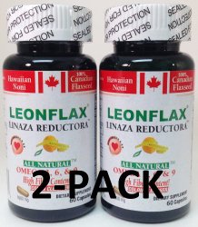 Leonflax Canadian Flaxseed Plus Fat Reducer 60 Capsules 1000mg 2-PACK
