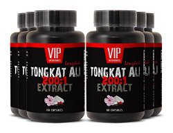 Longjack Extract – Tongkat Ali 200:1 Premium Extract – Natural Testosterone Booster (6 Bottles 360 Capsules)