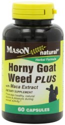 Mason Vitamins Horny Goat Weed Plus Masc Extract Results in 90 Minutes, 60-Count