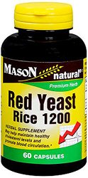 Mason Vitamins Red Yeast Rice 1200, 60 Capsules Bottle