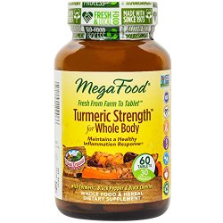 MegaFood – Turmeric Strength for Whole Body, Supports Healthy Aging, 60 Tablets (Premium Packaging)