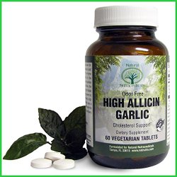 Natural Nutra – Premium High Allicin Garlic – Odor Free – Made in the USA – All Natural – Gluten Free – Vegan – Vegetarian – 60 Tablets – 500 mg