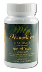 Neem Aura Organic Neem Leaf — 60 Vegetarian Capsules