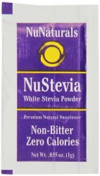NuNaturals NuStevia White Stevia Powder, 1000-Count Box