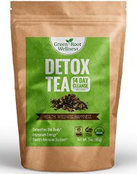 Organic Detox Tea – 14 Day Cleanse – Healthy Weight Loss Alternative + Natural Body Cleanse + Reduces Bloating – Green Tea & Herbal Ingredients – Green Root Wellness