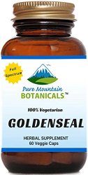 Organic Goldenseal Root Capsules. 60 Kosher Veggie Capsules With 250mg Organic Goldenseal Herb Powder