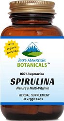 Organic Spirulina Capsules – 90 Kosher Vegetarian Caps – Now with 450mg Organic Spirulina Powder – Nature’s Superfood Supplement