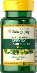 Puritan’s Pride Evening Primrose Oil 500 mg with GLA-100 Softgels