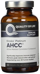 Quality of Life Labs AHCC Kinoko Platinum Mushroom 750 mg 60 Vcaps