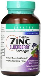 Quantum Health Thera Zinc Lozenges, Elderberry, 60 Count