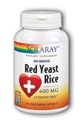 Red Yeast Rice 600mg Solaray 120 VCaps