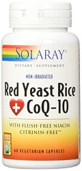 Solaray Red Yeast Rice Plus COQ-10 Supplement, 60 Count