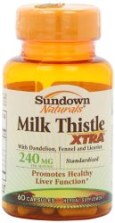 Sundown Naturals  Milk Thistle XTRA Capsules – 60ct Bottle