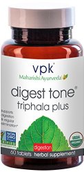 Triphala Plus – Organic Digest Tone, 1000 mg, 60 Herbal Tablets