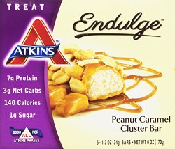 Atkins Endulge Bar Peanut Caramel Cluster — 1.2oz 5 Bars
