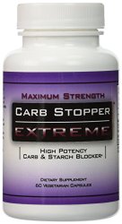 CARB STOPPER EXTREME (3 Bottles) – High Performance Carbohydrate & Starch Blocker Formula/Diet, Fat Loss, Slimming Supplement with White Kidney Bean Extract,60 count each