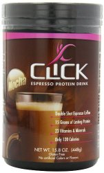 CLICK Espresso Protein Drink, Mocha (14-Servings), 15.8-Ounce Canister