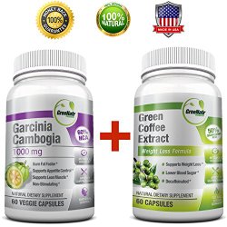 GreeNatr Weight Loss Bundle with Pure Green Coffee Bean Extract and Pure Garcinia Cambogia Extract, 120 Capsules