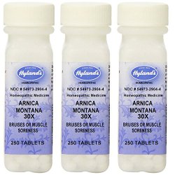 Hyland’s Arnica Montana 30X Tablets, Natural Homeopathic Bruising, Pain, and Muscle Soreness Relief, 750 Count