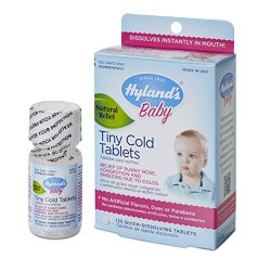 Hyland’s Baby Cold Relief Dissolving Tablets, Natural Runny Nose and Congestion Relief, 125 Count
