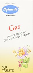 Hyland’s Gas Relief Tablets, Natural Relief for Gas and Upset Stomach, 100 Count