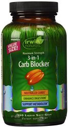 Irwin Naturals Maximum Strength 3 in 1 Carb Blocker Economy Diet Supplement, 150 Count
