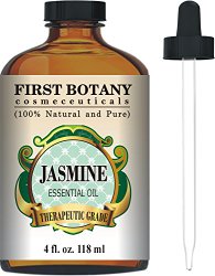 Jasmine Essential Oil 4 fl. oz. With a Glass Dropper – 100% Pure and Natural with Premium Quality & Therapeutic Grade – Ideal for Aromatherapy & Maintaining Healthy Skin