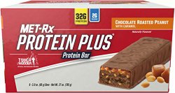 Met-RX Protein Plus Replacement Bar Chocolate Roasted Peanuts with Caramel, 3.0 oz  bars, 9 Count,