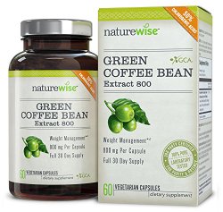 NatureWise Green Coffee Bean Extract 800 with GCA Natural Weight Loss Supplement, 60 Caps