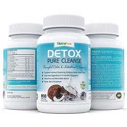 Powerful Colon Cleanse Detox and Weight Loss Tablets by NutraPure Health (90 Capsules)