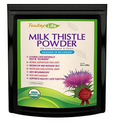 Premium Milk Thistle Powder: Organic Liver cleanse and support| Made in U.S.A| USDA Certified