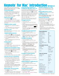 Keynote for Mac Quick Reference Guide, version 6.2: Introduction (Cheat Sheet of Instructions, Tips & Shortcuts – Laminated Card)
