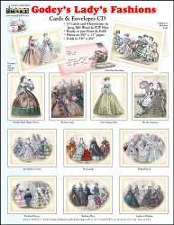 ScrapSMART – Godey’s Lady’s Fashions Cards & Envelopes: Software Collection- Microsoft Word, Jpeg & PDF Files [Download]