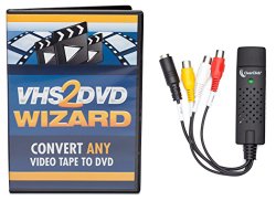 ClearClick VHS To DVD Wizard with USB Video Grabber & Free USA Tech Support (Bulk Packaging)