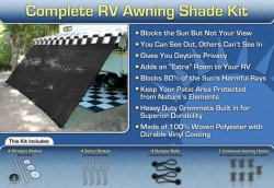 RV Awning Shade Net Complete Kit 8′ X 12′ (Black)
