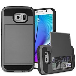 Superstart Black Shockproof Resistant Hard PC + Soft TPU Rubber Bumper Cover for Samsung Galaxy S6