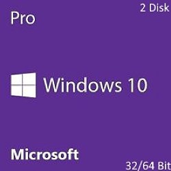 Windows 10 Professional – Repair, Restore, Recover, Re-Install – 2 Disk Set – 32/64 Bit