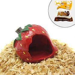 Alfie Pet Small Animal Hideout – Strawberry Hut (Living Habitat for Dwarf Hamster and Mouse)