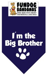 BANDANA – I’m the Big Brother for Medium to Large Dogs – navy blue