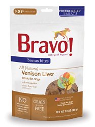 Bravo Bonus Bites Freeze Dried Venison Liver, 3-Ounce