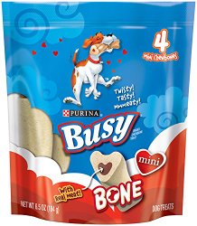 Busy Bone Dog Treat, Mini, 6.5-Ounce Pouch, Pack of 8