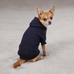 Casual Canine 12-Inch Cotton Basic Dog Hoodie, Small, Navy