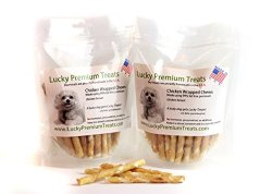 Chicken Wrapped Rawhide Chews for Small Breed Dogs, Natural Dog Treats Made in USA Only by Lucky Premium Treats, 100 Chews