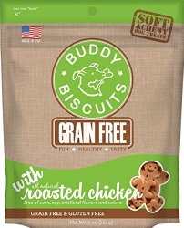 Cloud Star Grain Free Soft and Chewy Buddy Biscuits Dog Treats, Rosted Chicken, 5-Ounce