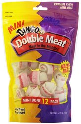 Dingo Mini Double Meat Bones, 12-Count