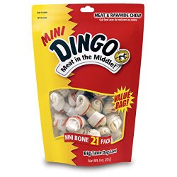 Dingo Rawhide Mini Bones, 21-Count Value Bag