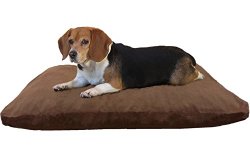 Do It Yourself DIY Pet Bed Pillow Duvet Cover + Waterproof Internal case for Dog / Cat at Large 48″X29″ brown color with Denim fabric – Covers only …