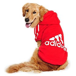 Eastlion adidog Large Dog Warm Hoodies Coat Clothes Sweater Pet Puppy T Shirt Red 9XL