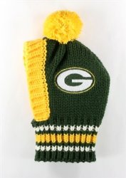 Green Bay PACKERS Official NFL Licensed Pet Ski Hat w/Pom Pom in Size Small (fits dogs from 6 lbs up to approx 18 lbs)
